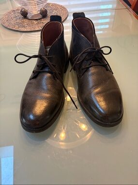 Cole Haan Brown Pebbled Leather Chukka Boots